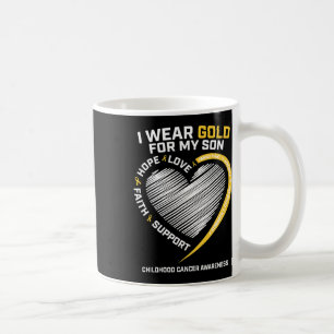 Mum Dad I Wear Gold For My Son Childhood Cancer Aw Coffee Mug