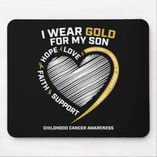 Mum Dad I Wear Gold For My Son Childhood Cancer Aw Mouse Mat