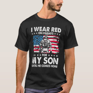 Mum Dad I Wear Red on Fridays For My Son American  T-Shirt