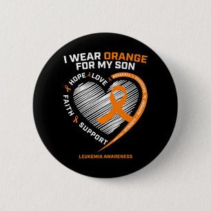 Mum Dad Leukaemia Awareness  Son Leukaemia Awarene 6 Cm Round Badge