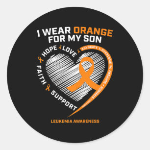 Mum Dad Leukaemia Awareness Son Leukaemia Awarene Classic Round Sticker