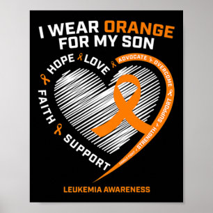 Mum Dad Leukaemia Awareness  Son Leukaemia Awarene Poster