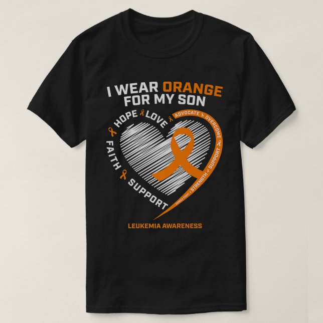 Mum Dad Leukaemia Awareness  Son Leukaemia Awarene T-Shirt (Design Front)
