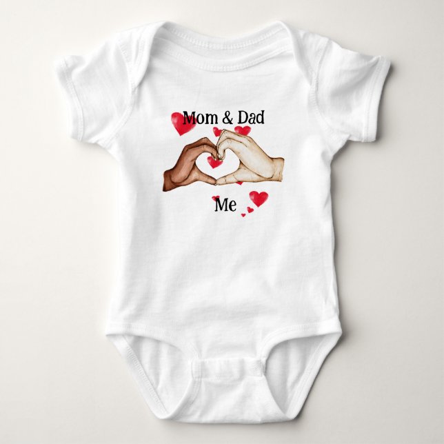 mum & dad love me baby bodysuit (Front)