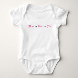 Mum + Dad = Me White Baby Girl Bodysuit