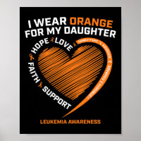 Mum Dad Men I Wear Orange For My Daughter Leukaemi