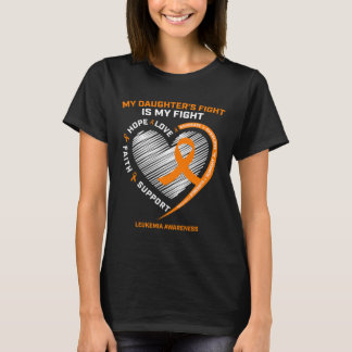 Mum Dad Orange My Daughters Fight Leukaemia Cancer T-Shirt