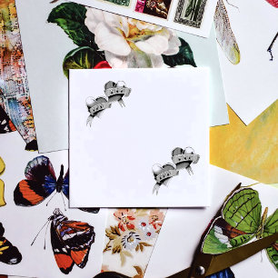 Mum Dad Red Hearts Tattoo Rubber Stamp