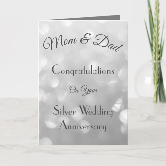 Mum & Dad Silver Anniversary Greeting Card (Front)