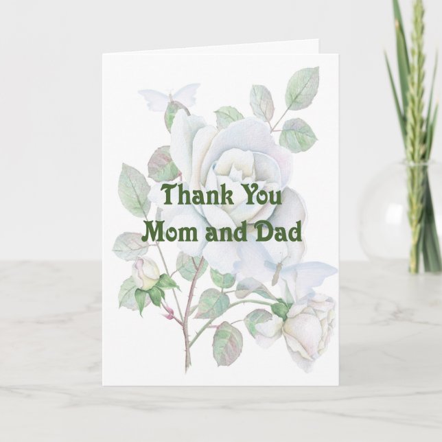 Mum & Dad Thank You Card for Helping with Wedding (Front)