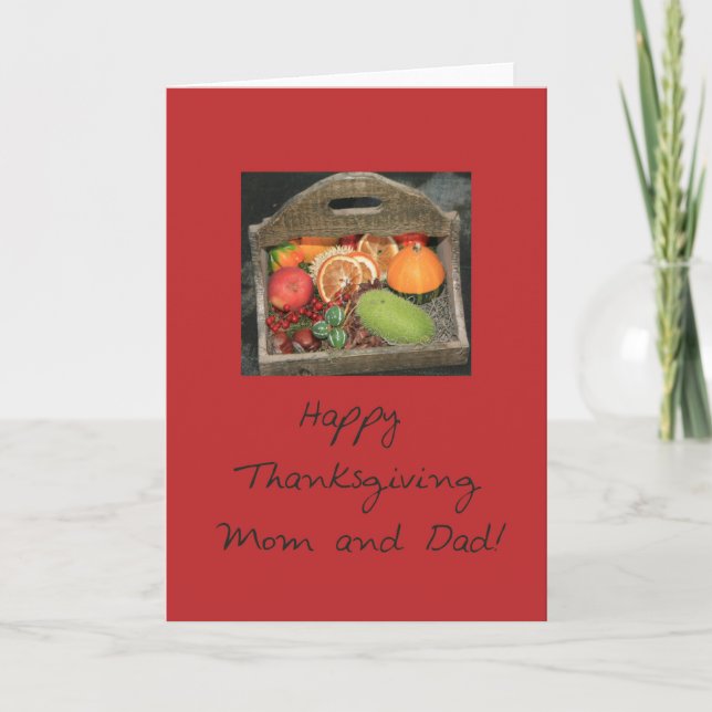 Mum & Dad   Thanksgiving Card (Front)