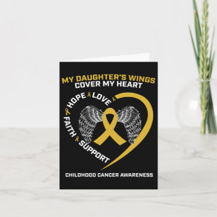 Mum Dad Women Men Wings Daughter Childhood Cancer Card