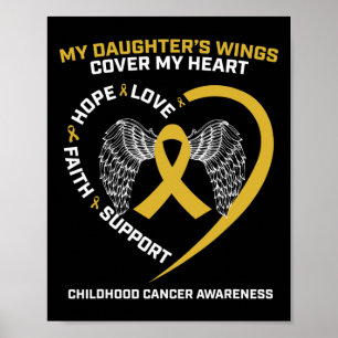 Mum Dad Women Men Wings Daughter Childhood Cancer  Poster