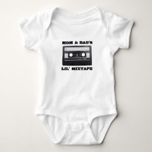 Mum & Dad's Lil' MixTape Baby Jersey, White Bodysuit