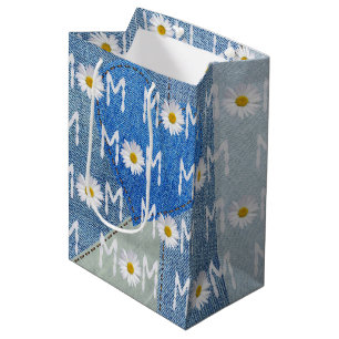 Mum Daisy on Denim Medium Gift Bag
