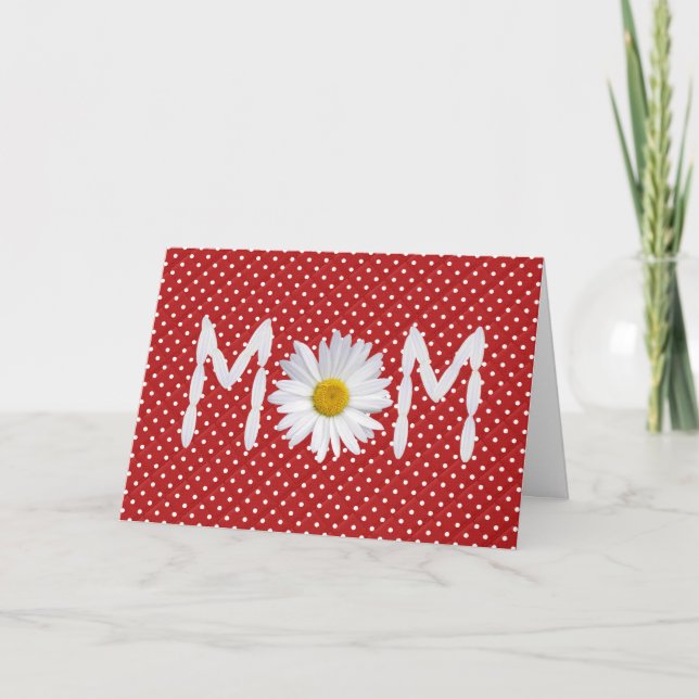 Mum Daisy On Polka Dots Card (Front)