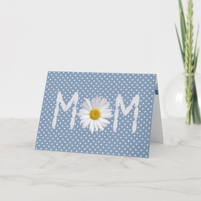 Mum Daisy on polka dots Card (Front)
