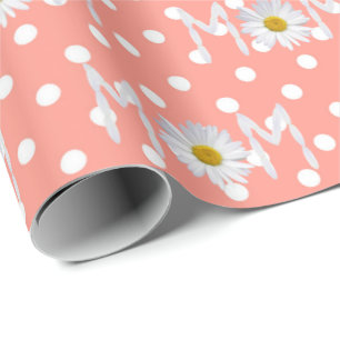 Mum Daisy On Polka Dots Wrapping Paper