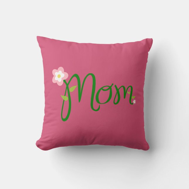 Mum Dark Pink Throw Pillow (Front)