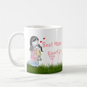 Mum & Daughter Hug Custom Coffee Mug