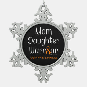 Mum Daughter Warrior...RSD/CRPS Snowflake Pewter Christmas Ornament