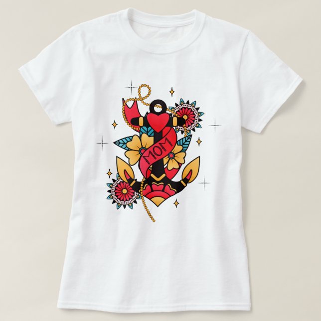 Mum Decorative Anchor "tattoo" T-Shirt (Design Front)