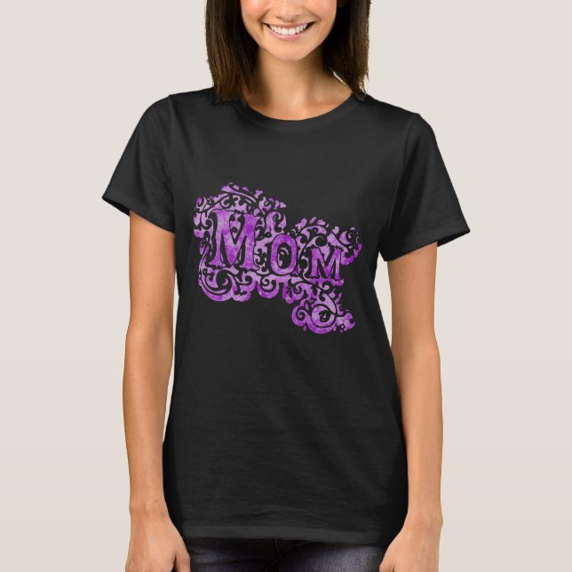 Mum decorative purple text t-shirt (Front)