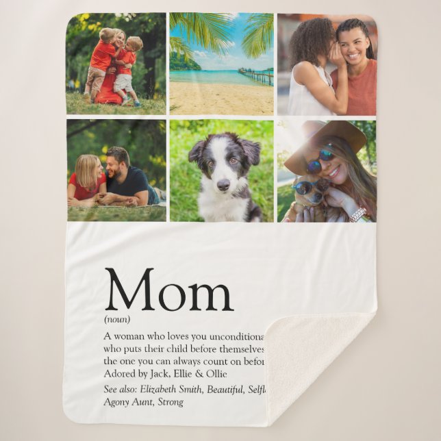 Mum Definition 6 Family Photo Collage Sherpa Blanket (Front)
