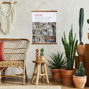 Mum Definition 8 Photo Personalised Hanging Tapestry