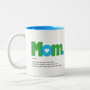 Mum Definition Blue/Green Two-Tone Coffee Mug