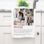 Mum Definition | Floral 3 Photo Tea Towel<br><div class="desc">Modern 3 photo collage tea towel. Featuring a sweet definition of what a Mum is with room for custom message, names and/or year. She gave birth to you, she fed you, she picked you up from awful middle school dances; make sure to show her how thankful you are! Photo memory...</div>