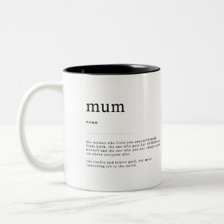 Mum Definition Meaning Dictionary Art Decor Two-To Two-Tone Coffee Mug