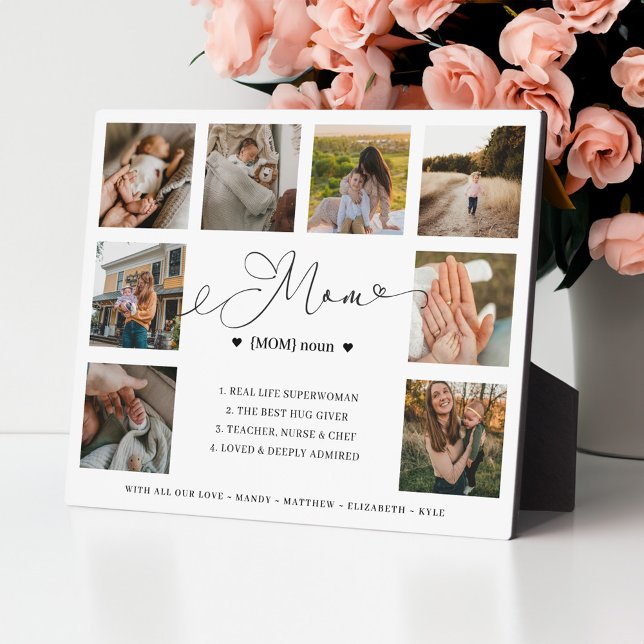 Mum Definition Mother's Day Photo Collage Keepsake Plaque (Mom Definition Mother's Day Photo Collage Keepsake Plaque)