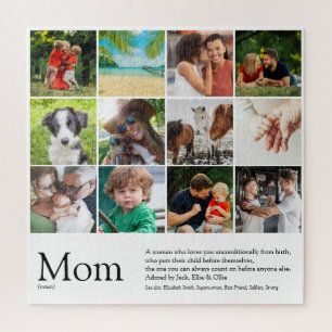 Mum Definition Quote 12 Photo Collage Jigsaw Puzzle