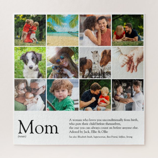 Mum Definition Quote 12 Photo Collage Jigsaw Puzzle (Vertical)