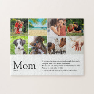 Mum Definition Quote 6 Photo Collage Jigsaw Puzzle
