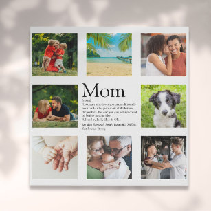 Mum Definition Quote Mothers Day Photo Collage Faux Canvas Print