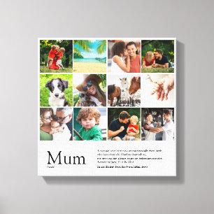 Mum Definition Quote Photo Collage Canvas Print