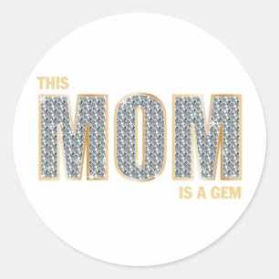 Mum Diamonds Classic Round Sticker