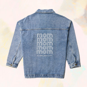 Mum Disco Style Text with Children's Names Denim Jacket