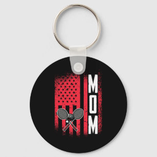 Mum Dminton Player Retro Game Us Flag Merica Shutt Key Ring