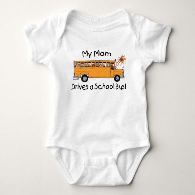 Mum Drives a School Bus Baby Bodysuit (Front)