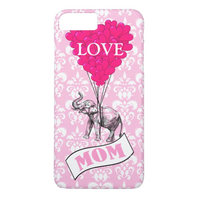 Mum, elephant and heart balloons Case-Mate iPhone case (Back)