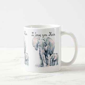 Mum Elephant mug, I love you Mum, mothers day Coffee Mug