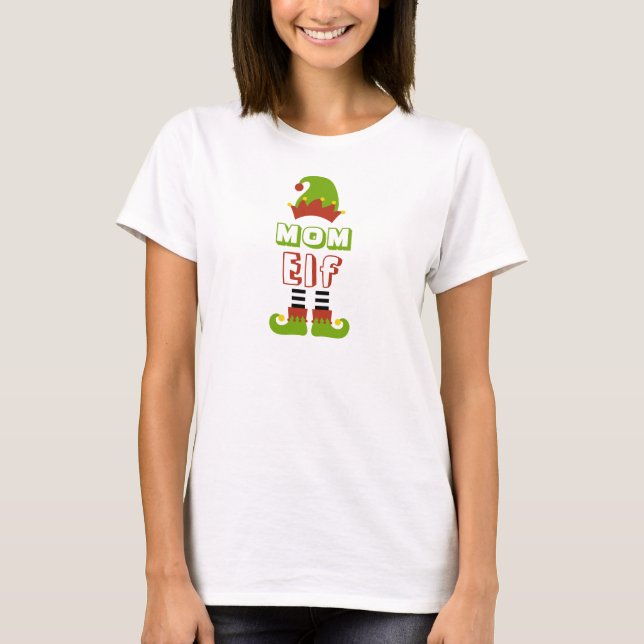 Mum Elf Christmas Xmas Holiday Cute T-Shirt (Front)