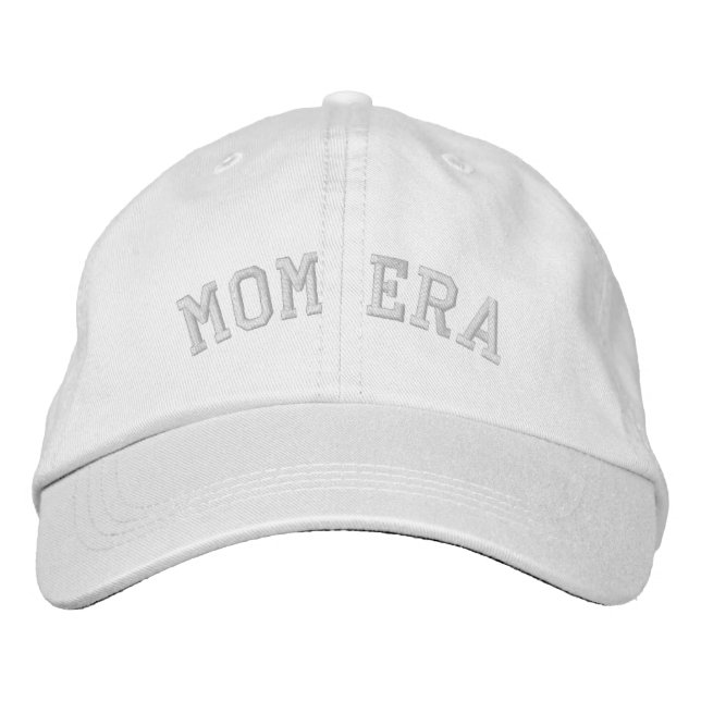 Mum Era Baby Shower Gift New Mum White Embroidered Hat (Front)