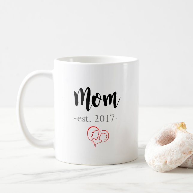 Mum Est. 2017 Coffee Mug - New Mother Gift (With Donut)