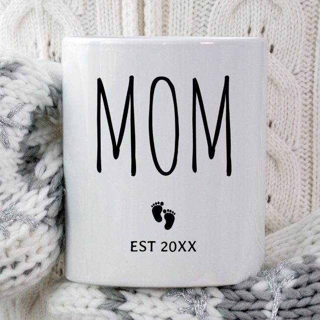 Mum Est 2025 First Time Mama Expect Baby New Mum Coffee Mug (Creator Uploaded)