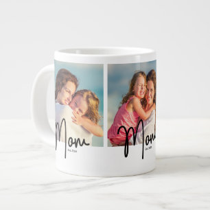 Mum Est. 3 Photo Gift Large Coffee Mug