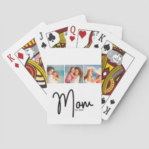 Mum Est. 3 Photo Playing Cards